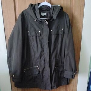 Avenue Olive Green Hooded Anorak Jacket